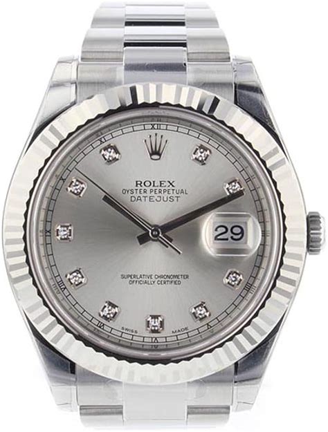 rolex datejust ii 41 silver diamond dial men's watch 116334|Rolex 116234 price.